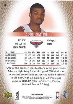 2007-08 SP Authentic #9 Josh Smith Back