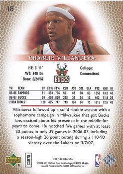 2007-08 SP Authentic #18 Charlie Villanueva Back