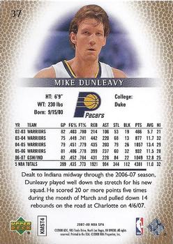 2007-08 SP Authentic #37 Mike Dunleavy Back