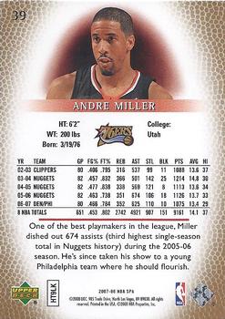 2007-08 SP Authentic #39 Andre Miller Back