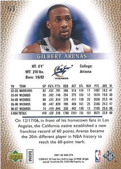 2007-08 SP Authentic #53 Gilbert Arenas Back