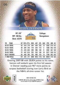 2007-08 SP Authentic #66 Allen Iverson Back