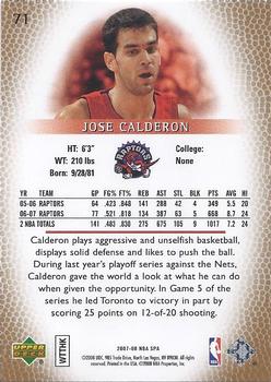 2007-08 SP Authentic #71 Jose Calderon Back