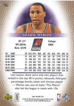 2007-08 SP Authentic #96 Shawn Marion Back