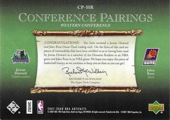 2007-08 Upper Deck Artifacts - Conference Pairings Patches #CP-HR Juwan Howard / Jalen Rose Back