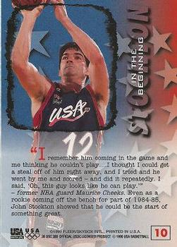 1996 Fleer USA #10 John Stockton Back