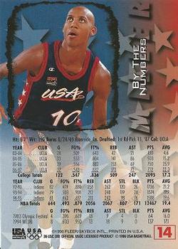 1996 Fleer USA #14 Reggie Miller Back
