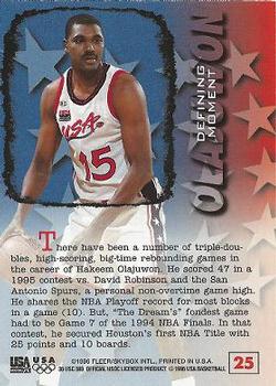 1996 Fleer USA #25 Hakeem Olajuwon Back