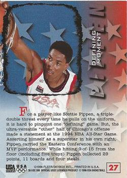 1996 Fleer USA #27 Scottie Pippen Back
