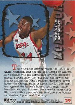 1996 Fleer USA #29 Glenn Robinson Back