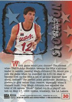 1996 Fleer USA #30 John Stockton Back