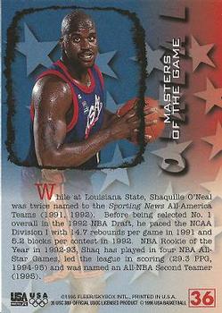 1996 Fleer USA #36 Shaquille O'Neal Back