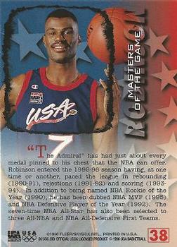 1996 Fleer USA #38 David Robinson Back