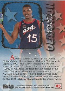 1996 Fleer USA #45 Hakeem Olajuwon Back