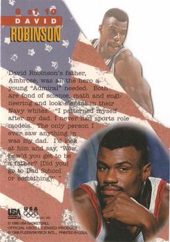 1996 Fleer USA - Heroes #8 David Robinson Back