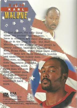 1996 Fleer USA - Heroes #3 Karl Malone Back