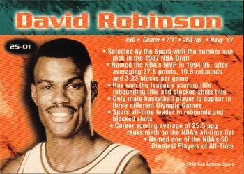 1998 San Antonio Spurs 25th Anniversary Team #25-01 David Robinson Back