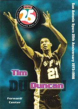 1998 San Antonio Spurs 25th Anniversary Team #25-03 Tim Duncan Front