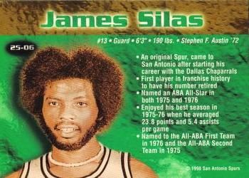 1998 San Antonio Spurs 25th Anniversary Team #25-06 James Silas Back