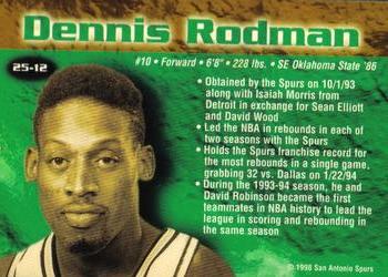 1998 San Antonio Spurs 25th Anniversary Team #25-12 Dennis Rodman Back