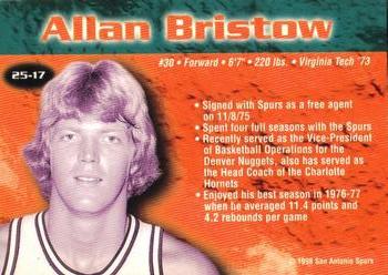 1998 San Antonio Spurs 25th Anniversary Team #25-17 Allan Bristow Back
