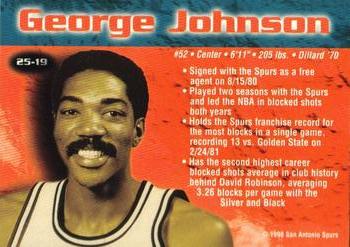 1998 San Antonio Spurs 25th Anniversary Team #25-19 George T. Johnson Back