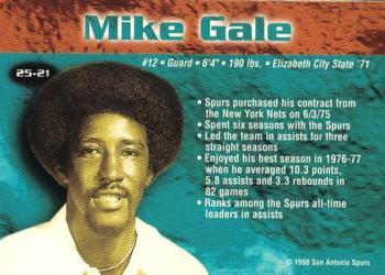 1998 San Antonio Spurs 25th Anniversary Team #25-21 Mike Gale Back