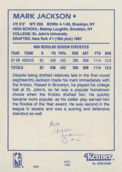 1988 Kenner Starting Lineup Cards #3538104060 Mark Jackson Back
