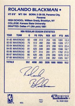 1988 Kenner Starting Lineup Cards #3538113020 Rolando Blackman Back