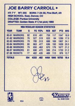 1988 Kenner Starting Lineup Cards #3538111050 Joe Barry Carroll Back