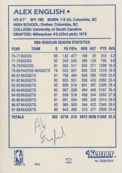 1988 Kenner Starting Lineup Cards #3538112010 Alex English Back
