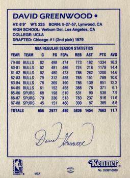 1988 Kenner Starting Lineup Cards #3538116030 David Greenwood Back