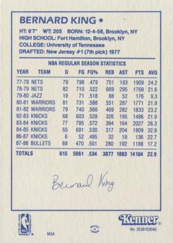 1988 Kenner Starting Lineup Cards #3538103040 Bernard King Back