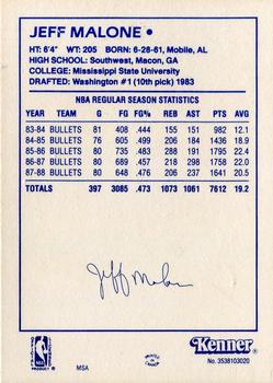 1988 Kenner Starting Lineup Cards #3538103020 Jeff Malone Back