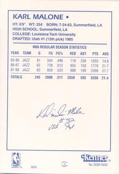 1988 Kenner Starting Lineup Cards #3538114030 Karl Malone Back