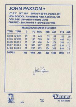 1988 Kenner Starting Lineup Cards #3538108040 John Paxson Back