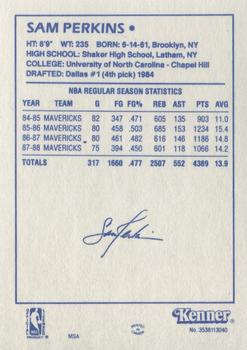 1988 Kenner Starting Lineup Cards #3538113040 Sam Perkins Back