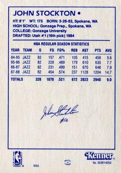 1988 Kenner Starting Lineup Cards #3538114050 John Stockton Back