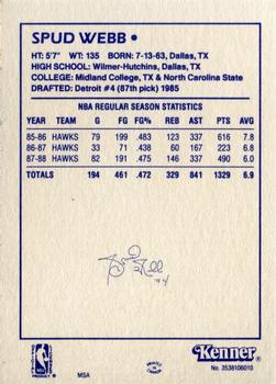 1988 Kenner Starting Lineup Cards #3538106010 Spud Webb Back