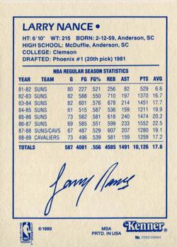 1989 Kenner Starting Lineup Cards #3993109040 Larry Nance Back