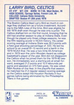 1990 Kenner Starting Lineup Cards #5140501010 Larry Bird Back
