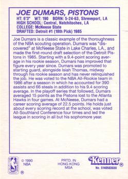 1990 Kenner Starting Lineup Cards #5140503030 Joe Dumars Back