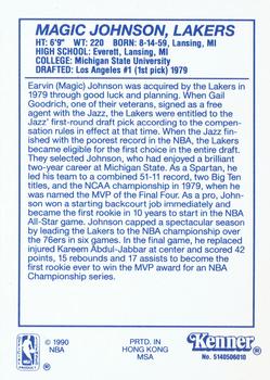 1990 Kenner Starting Lineup Cards #5140506010 Magic Johnson Back