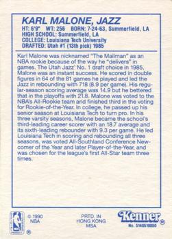 1990 Kenner Starting Lineup Cards #5140510050 Karl Malone Back