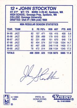 1990 Kenner Starting Lineup Cards #5140109090 John Stockton Back