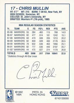 1992 Kenner Starting Lineup Cards #6743130000 Chris Mullin Back