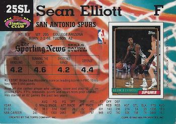 1993 Kenner/Topps Starting Lineup Cards #25SL Sean Elliott Back