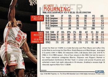 1996 Kenner/Hoops Starting Lineup Cards #53026000 Alonzo Mourning Back