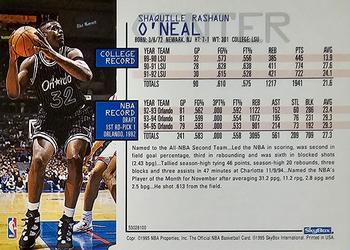 1996 Kenner/Hoops Starting Lineup Cards #53028100 Shaquille O'Neal Back