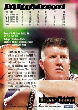 1996 Kenner/Hoops Starting Lineup Cards #53025700 Bryant Reeves Back